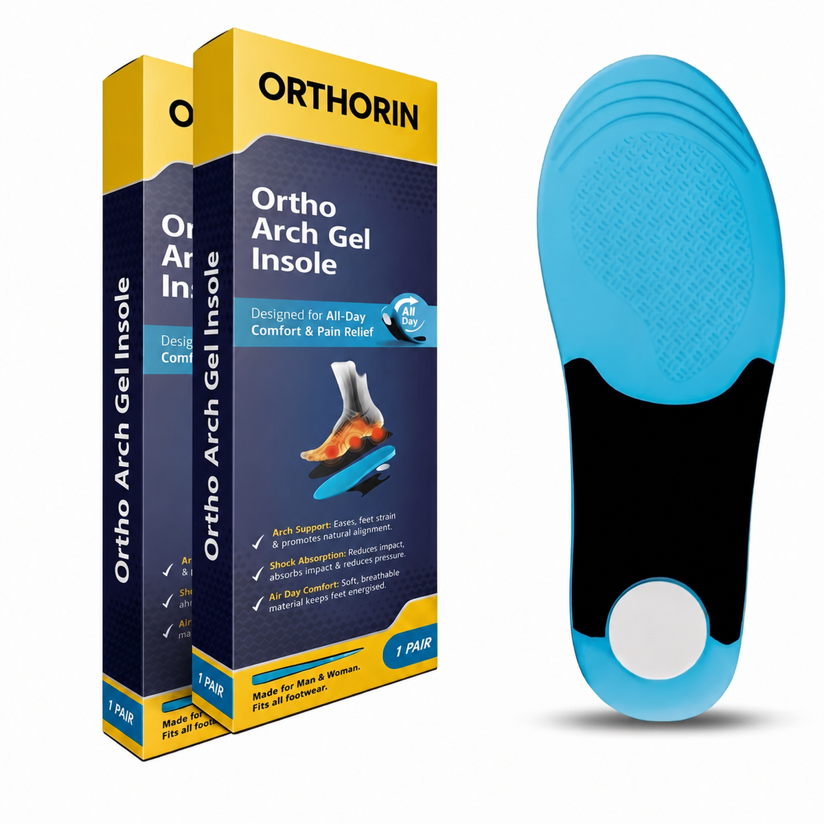 2 pack all day comfort support insole