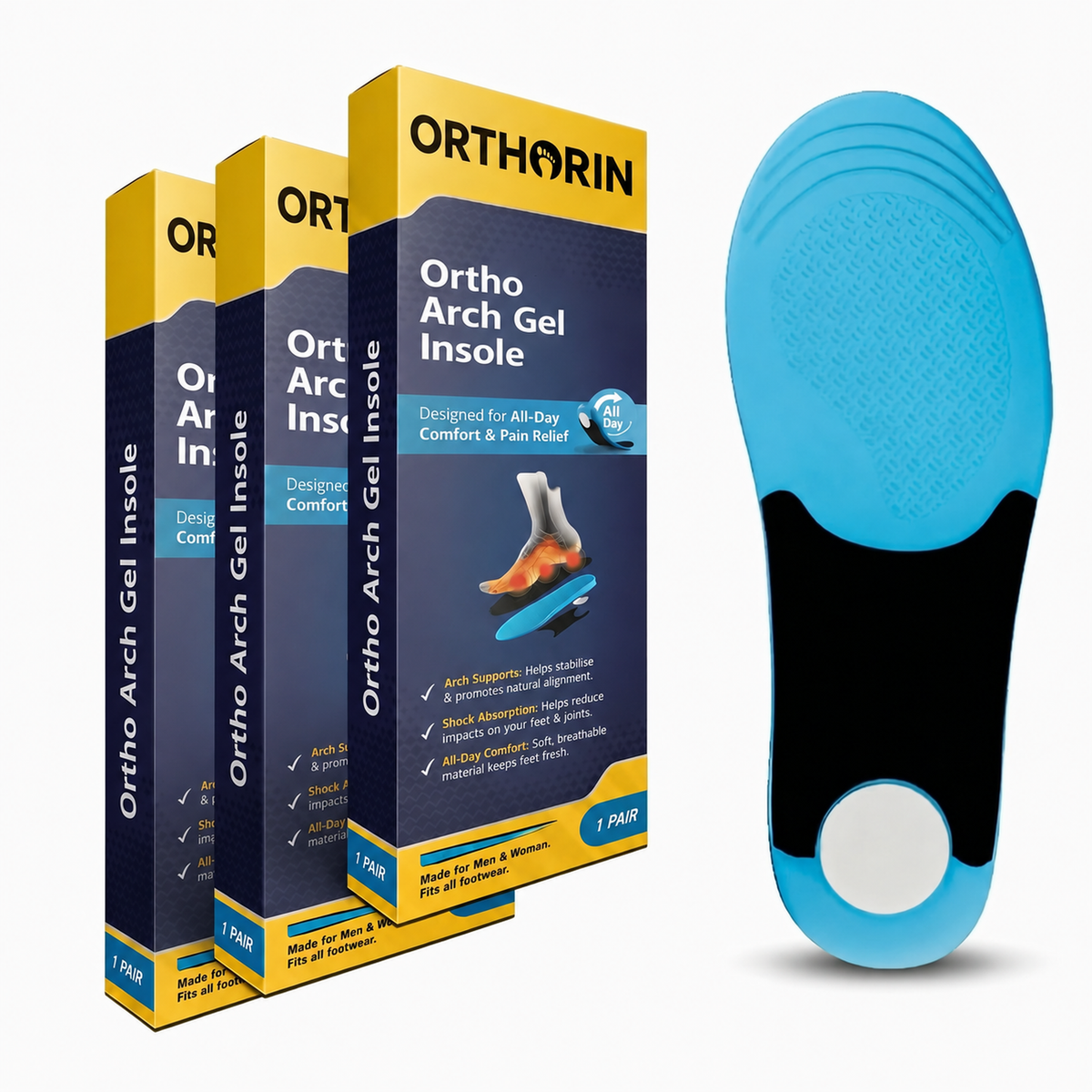 3 pack all day comfort support insole