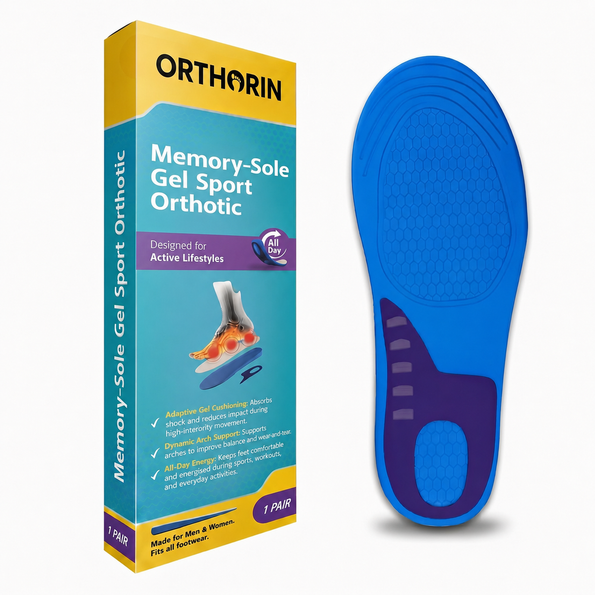 memory sole gel sport orthotic