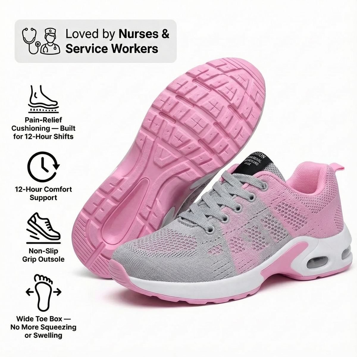 Orthorin™ Pro – 12-Hour Shift Shoes for Heel & Plantar Fasciitis Relief (Unisex)